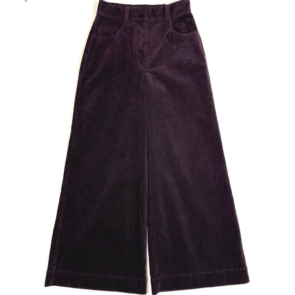 Banana Republic Corduroy Wide Leg Pants Dark Academia Womens 4 Espresso Brown